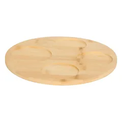 طقم أواني مقبلات مع صينية خيزران وخزف حجري إس جي شيري (4 قطع)