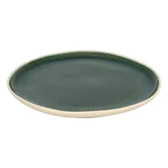 طبق طعام مسطح خزف حجري إس جي ونجا (أخضر، 27 سم)