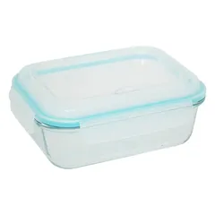 5Five Clipeat Glass Lunch Box with Cutlery (1 L, 20 x 16 x 7.5 cm)