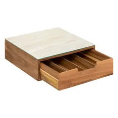 5Five Acacia 1-Tier Capsule Holder Drawer (30 x 30 x 9.7 cm)
