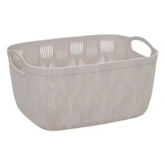 5Five Leaf Plastic Basket (37.7 x 28.5 x 20 cm, Clay)
