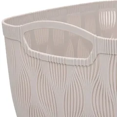 5Five Leaf Plastic Basket (37.7 x 28.5 x 20 cm, Clay)
