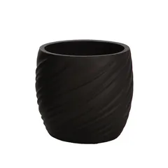 Lavender Fiber Clay Pot (25.5 cm, Black)