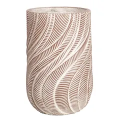 Lavender Fiber Clay Pot (37 cm, Ash Brown)