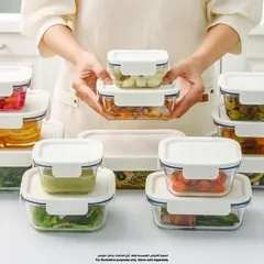 Lock & Lock The Clear Glass Rectangle Food Container (Mint, 2 L)
