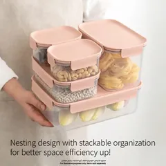 Lock & Lock Classic Plus Plastic Rectangle Food Container (Pink, 6 L)