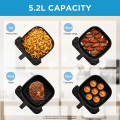 Midea Digital Air Fryer W/Clear Window, MAD-550F2APK (5 L, 1600 W)