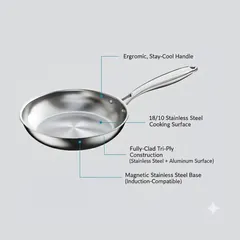 Prestige Infinity Tri Ply Stainless Steel FryPan (Dia. 30 cm)