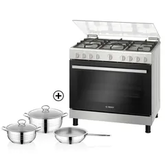 Bosch Series 2 Freestanding 5-Burner Gas Cooker, HGV1D8W50M (60 x 90 x 85 cm)