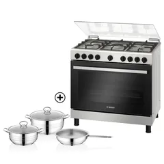 Bosch Series 2 Freestanding 5-Burner Gas Cooker, HGV1E8Y50M (60 x 90 x 85 cm)