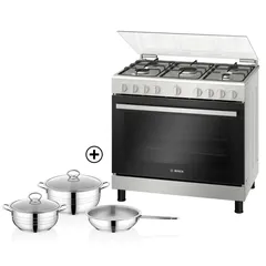 Bosch Series 4 Freestanding 5-Burner Gas Cooker, HGV1ISW50M (60 x 90 x 85 cm)