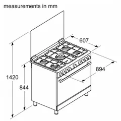 Bosch Series 4 Freestanding 5-Burner Gas Cooker, HGV1ISW50M (60 x 90 x 85 cm)