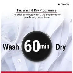 Hitachi Freestanding Front Load Washer Dryer, BD-D954HVOS (9.5 Kg Wash, 6 Kg Dry, 1400 rpm)