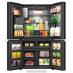 Hisense Freestanding French 4-Door Refrigerator, RQ9P780TTB1 (780 L, Black)