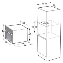 Gorenje Built-In Electric Compact Microwave Oven, BCM547ORAB (63.5 x 68 x 54.1 cm, 50 L)