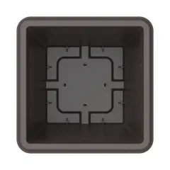 Cosmoplast Cedargrain Square Plant Pot W/Tray (Dark Brown, 10 L)