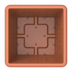 Cosmoplast Cedargrain Square Plant Pot W/Tray (Terra Cotta, 20 L)