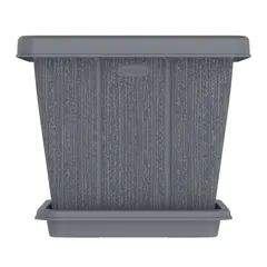 أصيص نباتات مربع مع صينية كوزموبلاست سيدرجرين (رمادي، 20 لتر)