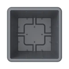 أصيص نباتات مربع مع صينية كوزموبلاست سيدرجرين (رمادي، 20 لتر)