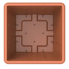 Cosmoplast Cedargrain Square Plant Pot W/Tray (Terra Cotta, 30 L)