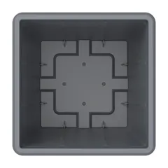 Cosmoplast Cedargrain Square Plant Pot W/Tray (Grey, 30 L)