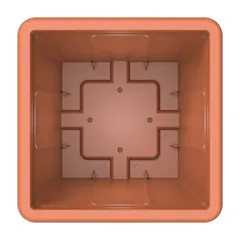 Cosmoplast Cedargrain Square Plant Pot W/Tray (Terra Cotta, 45 L)