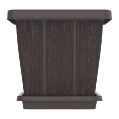 Cosmoplast Cedargrain Square Plant Pot W/Tray (Dark Brown, 45 L)