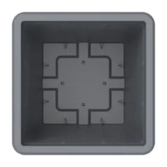 Cosmoplast Cedargrain Square Plant Pot W/Tray (45 L, Grey)