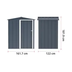 Duramax Steel Storage Shed (Grey, 162 x 122 x 182 cm)