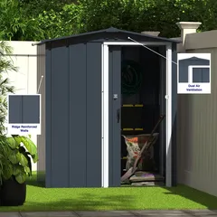 Duramax Steel Storage Shed (Grey, 162 x 122 x 182 cm)