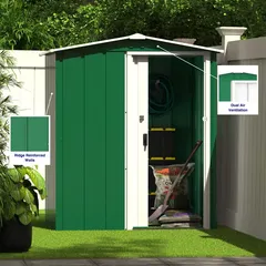 Duramax Steel Storage Shed (Green & White, 162 x 122 x 182 cm)