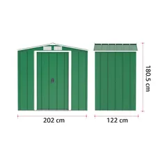 Duramax Steel Storage Shed (Green, 202 x 122 x 180.5 cm)