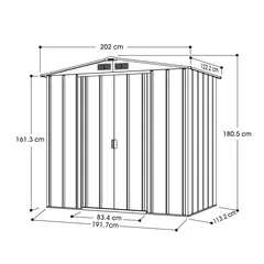 Duramax Steel Storage Shed (Green, 202 x 122 x 180.5 cm)