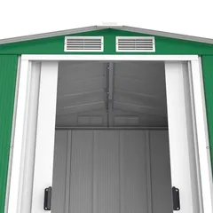 Duramax Steel Storage Shed (Green & White, 202 x 122 x 180.5 cm)