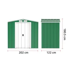 Duramax Steel Storage Shed (Green & White, 202 x 122 x 180.5 cm)