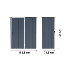 Duramax Steel Storage Shed (Grey, 152 x 71.5 x 190 cm)
