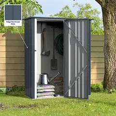 Duramax Steel Storage Shed (Grey, 152 x 71.5 x 190 cm)