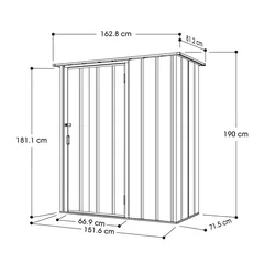 Duramax Steel Storage Shed (Green, 152 x 71.5 x 190 cm)