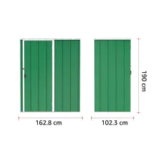 Duramax Steel Storage Shed (Green, 163 x 102 x 190 cm)