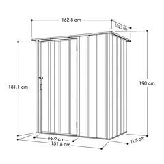 Duramax Steel Storage Shed (Green, 163 x 102 x 190 cm)