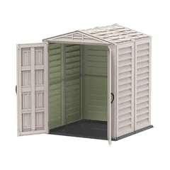 Duramax Aluminium & Vinyl Plastic Storage Shed (Adobe, 171 x 161 x 210 cm)