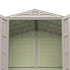 Duramax Aluminium & Vinyl Plastic Storage Shed (Adobe, 171 x 161 x 210 cm)