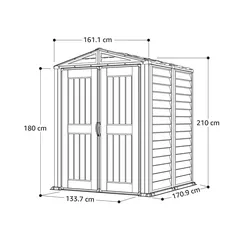 Duramax Aluminium & Vinyl Plastic Storage Shed (Adobe, 171 x 161 x 210 cm)