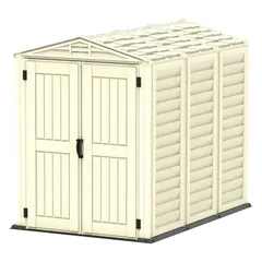 Duramax Aluminium & Vinyl Plastic Storage Shed (Ivory, 250 x 161 x 210 cm)