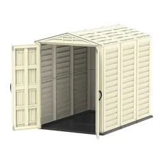 Duramax Aluminium & Vinyl Plastic Storage Shed (Ivory, 250 x 161 x 210 cm)