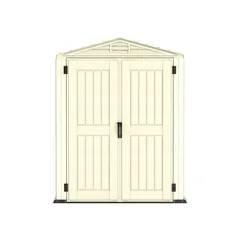Duramax Aluminium & Vinyl Plastic Storage Shed (Ivory, 250 x 161 x 210 cm)