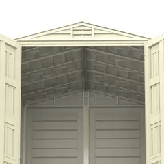 Duramax Aluminium & Vinyl Plastic Storage Shed (Ivory, 250 x 161 x 210 cm)