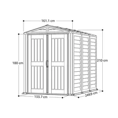 Duramax Aluminium & Vinyl Plastic Storage Shed (Ivory, 250 x 161 x 210 cm)