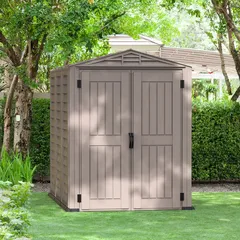 Duramax Aluminium & Vinyl Plastic Storage Shed (Adobe, 250 x 161 x 210 cm)