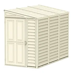 Duramax Aluminium & Vinyl Plastic Storage Shed (Ivory, 242 x 122 x 187.5 cm)